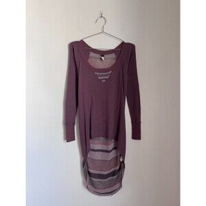 We The Free Repeat Raglan Hi-Low Tunic Top in Rose Brown Size PETITE SMALL